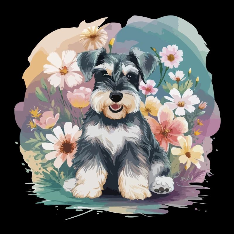 Schnauzer fleuri