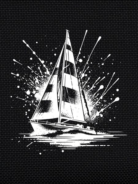 Segelboot mit Wellengang Splash Optik