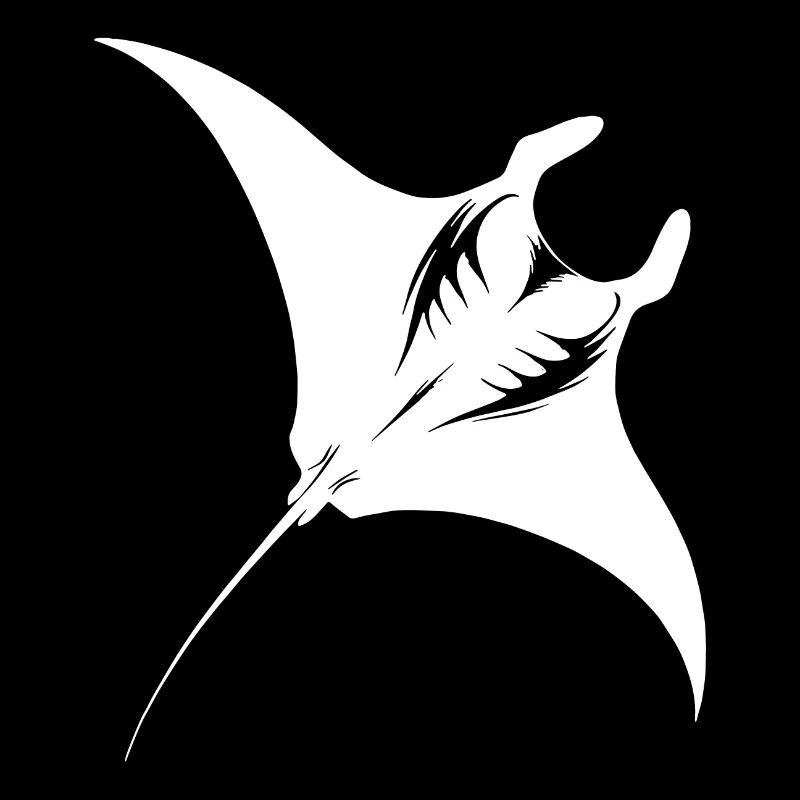 Elegant giant manta ray in underwater flight