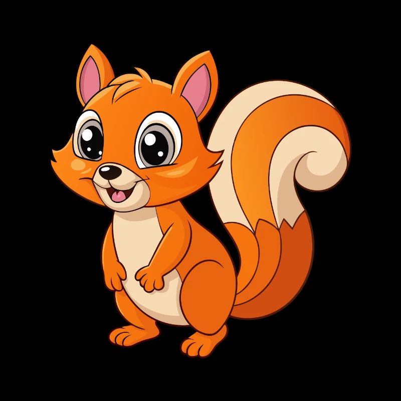 Squirrel Cute Mascot Cartoon Character Kawaii