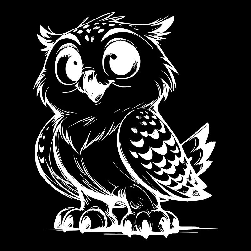 Cute Baby Owl Pencil Sketch