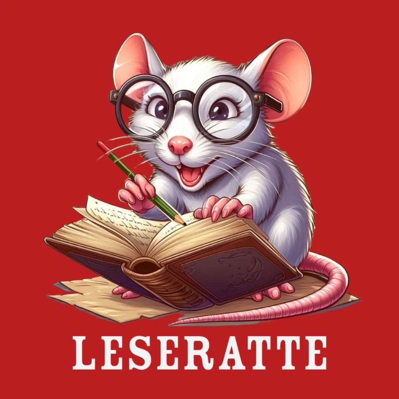 Bookworm with glasses and book