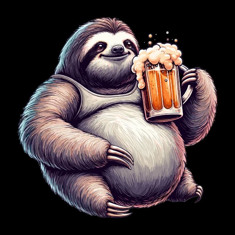 Dad Bod Bierbauch Bier Faultier Geschenk