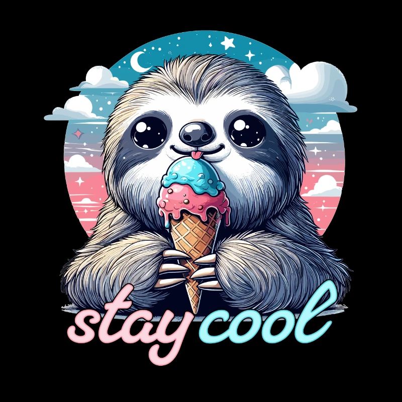 Bleib cool süßes Faultier mit Eis Geschenk