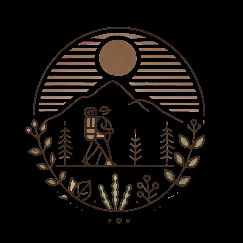 Peaceful Mountain Hiker Illustration