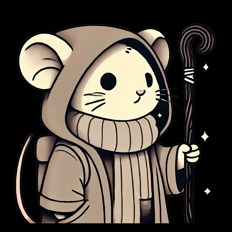 Souris aventurière en cape à capuche
