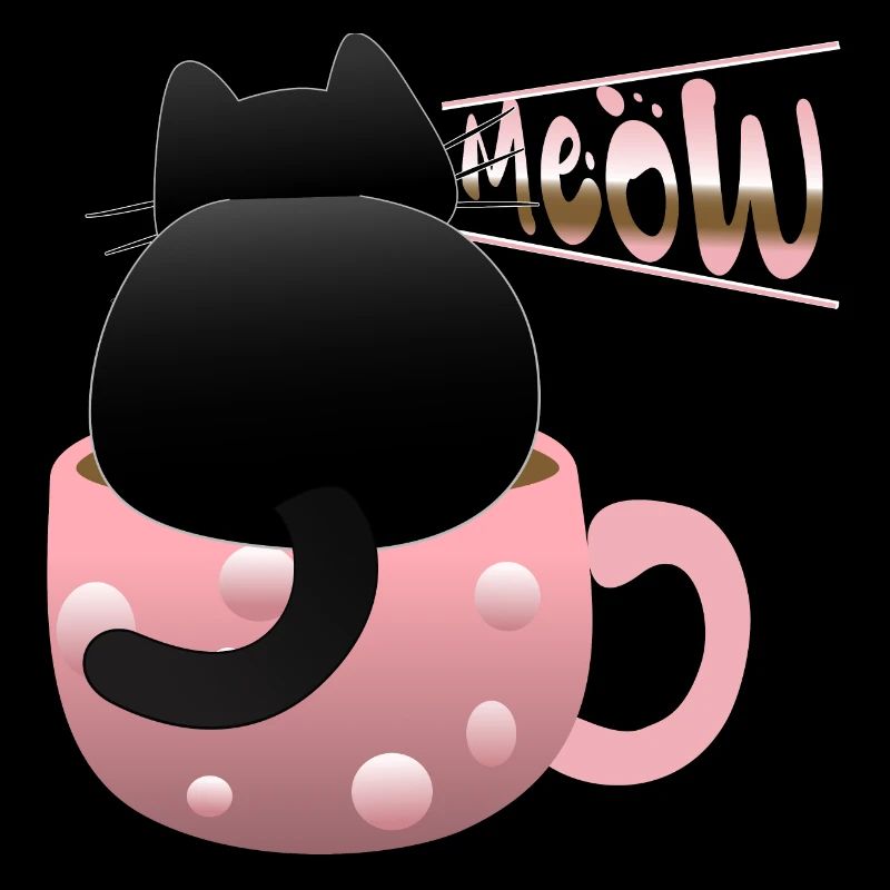 cute black cat meowing