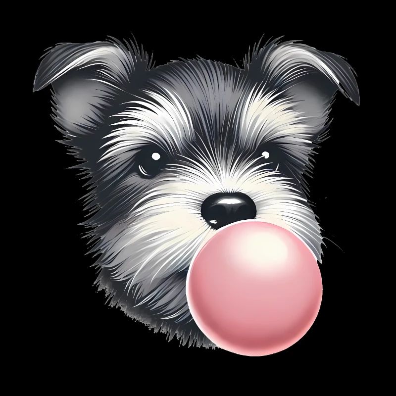 Playful Terrier with Bubble Gum