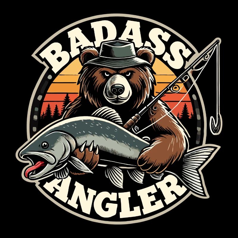 Badass Angler Ours Pêche Poisson Cadeau