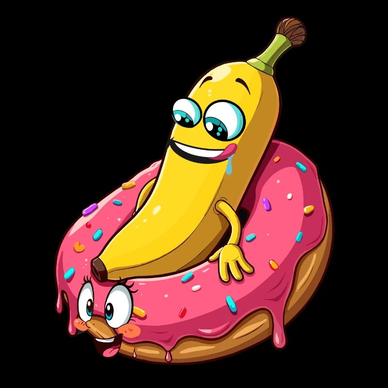 Banane Donut Beziehung Liebe machen Geschenk