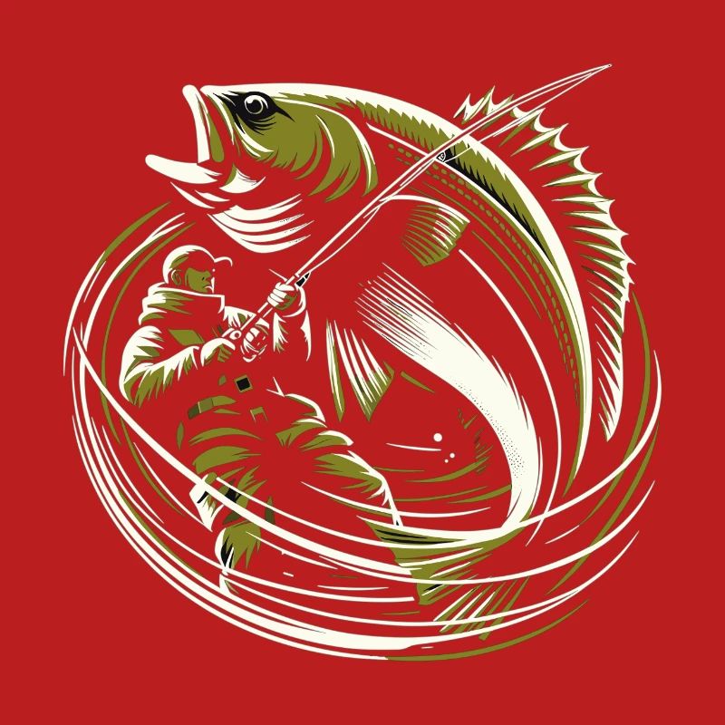 Pêche Pêcheur Morue Poisson Géant Vert Olive Cadeau