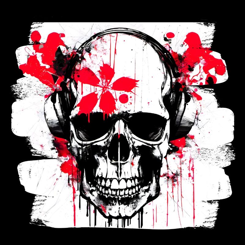 Skull Splash Trash Polka Tattoo