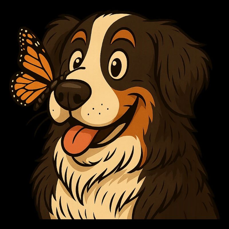 Bernese with butterfly