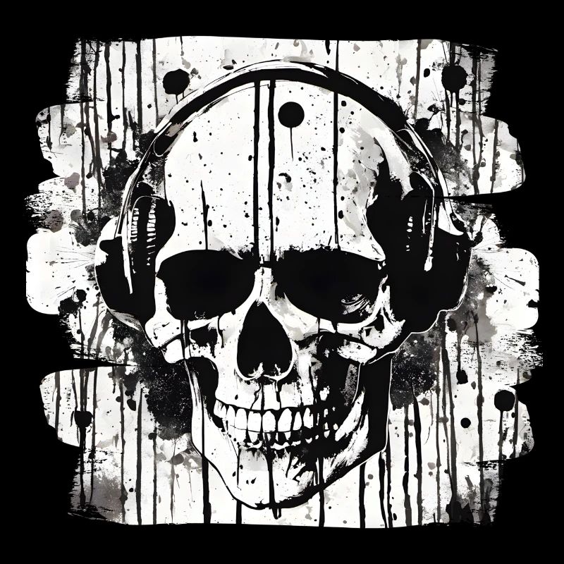 Skull Splash Trash Polka Tattoo