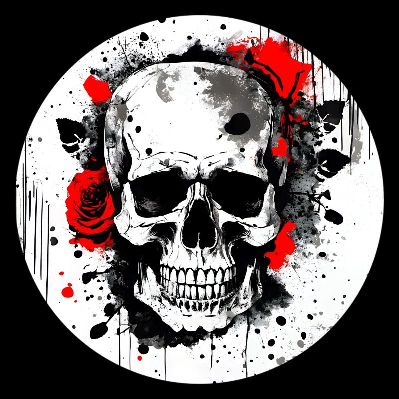Skull Tattoo Heavy Metal Rocker