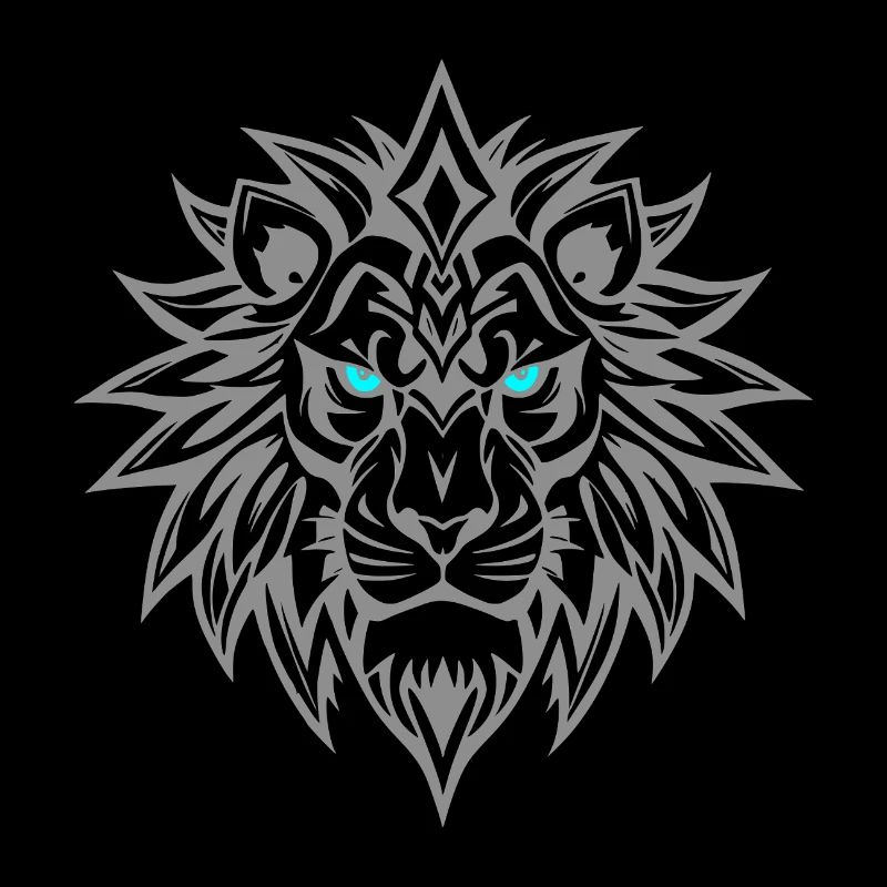Löwe Tribal Blaue Augen