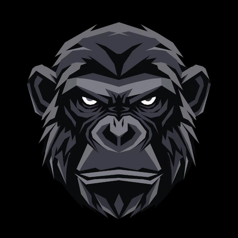 Geometric Gorilla Head