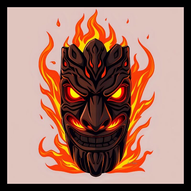 Fiery tiki Mask