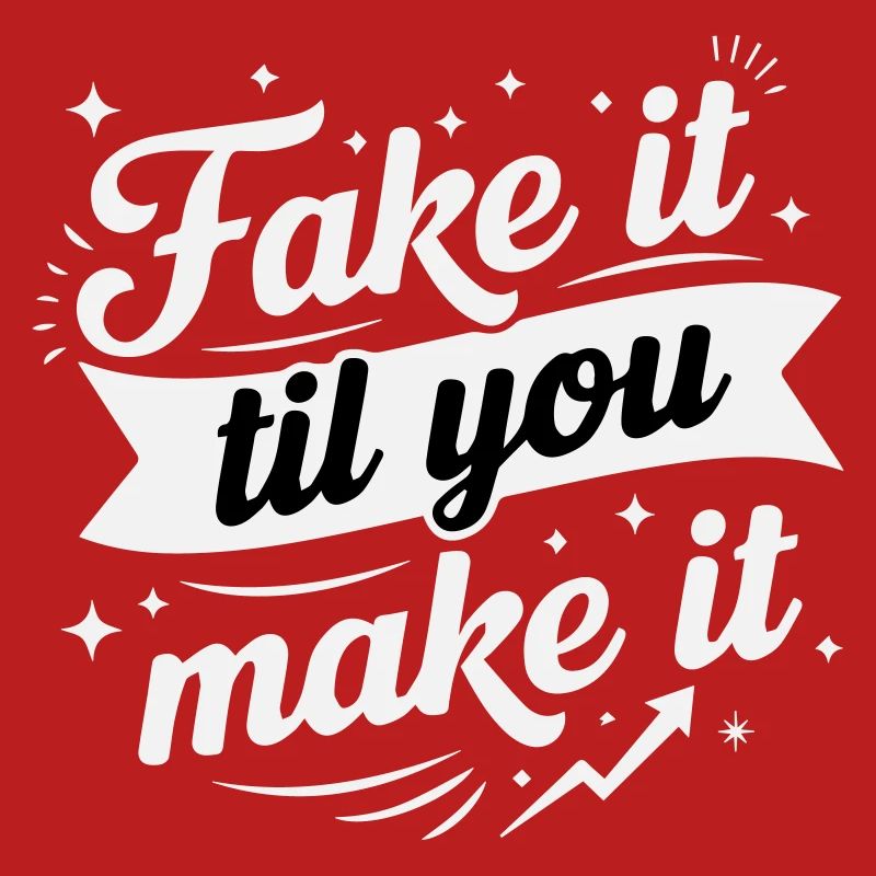 Fake It Til You Make It - Bold Retro White