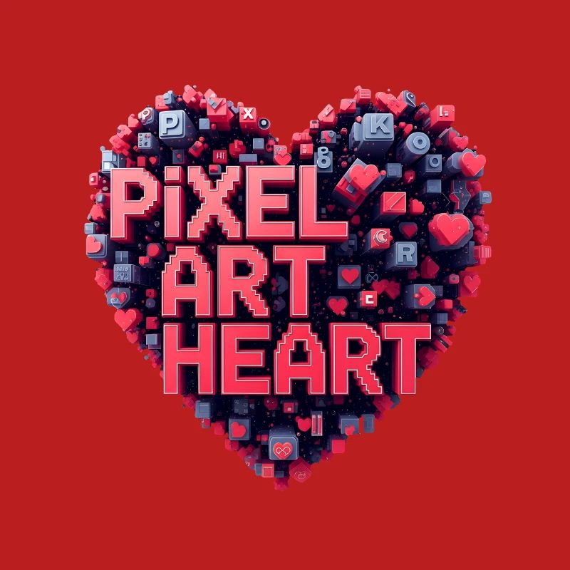 Pixel Art Herz Collage
