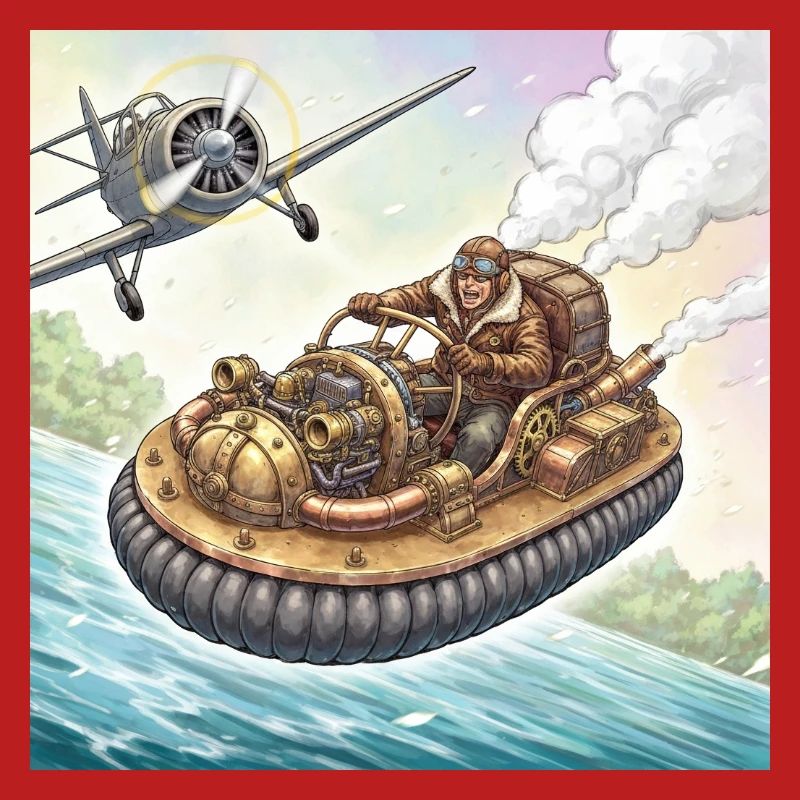 Steampunk-Luftboot-Flussjagd