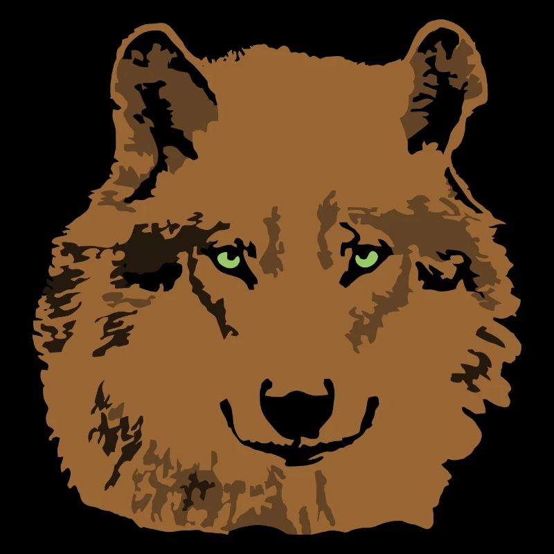 Wolf brown green eyes