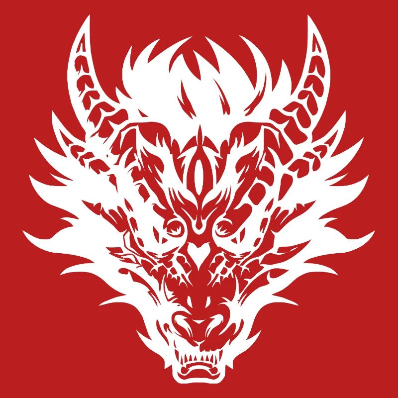 Conception complexe de masque de dragon tribal
