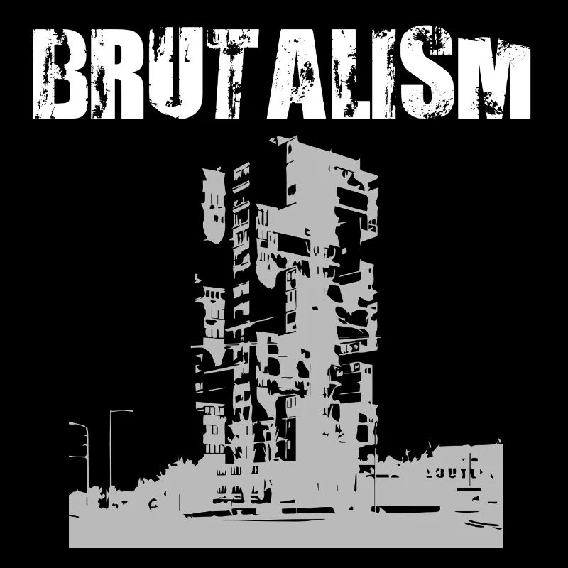 Brutalismus-Turm-Silhouette