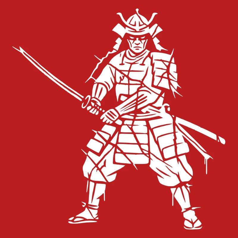 Samurai Sliver Mosaic Art Vector