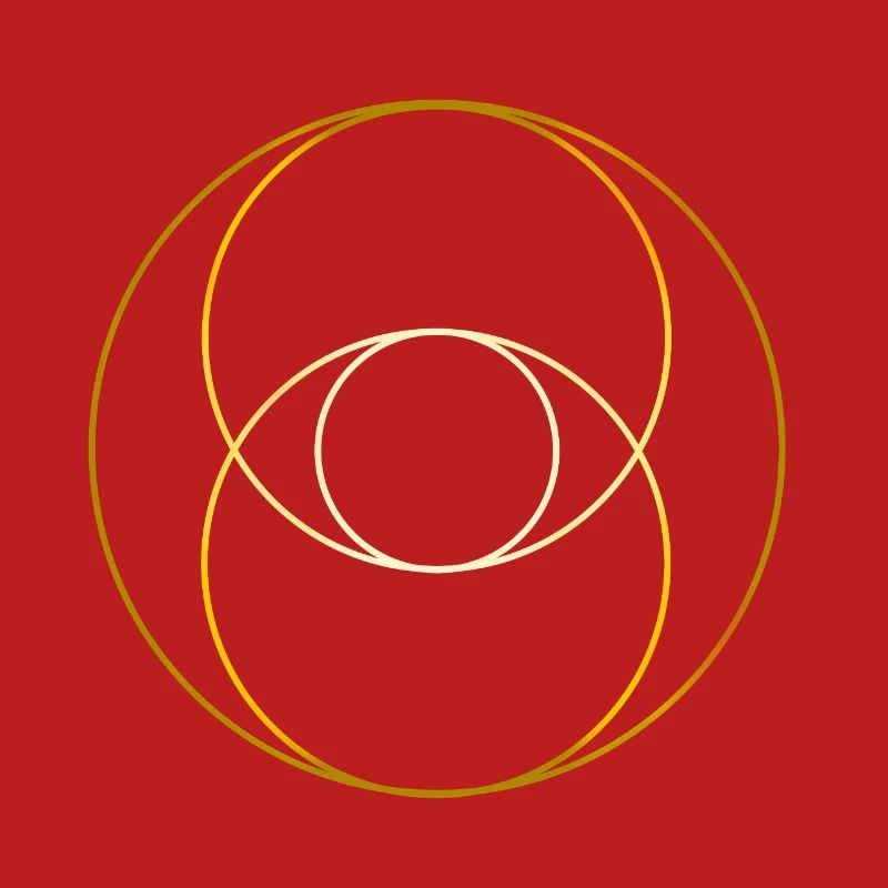 Vesica Piscis - Gradient Gold Version