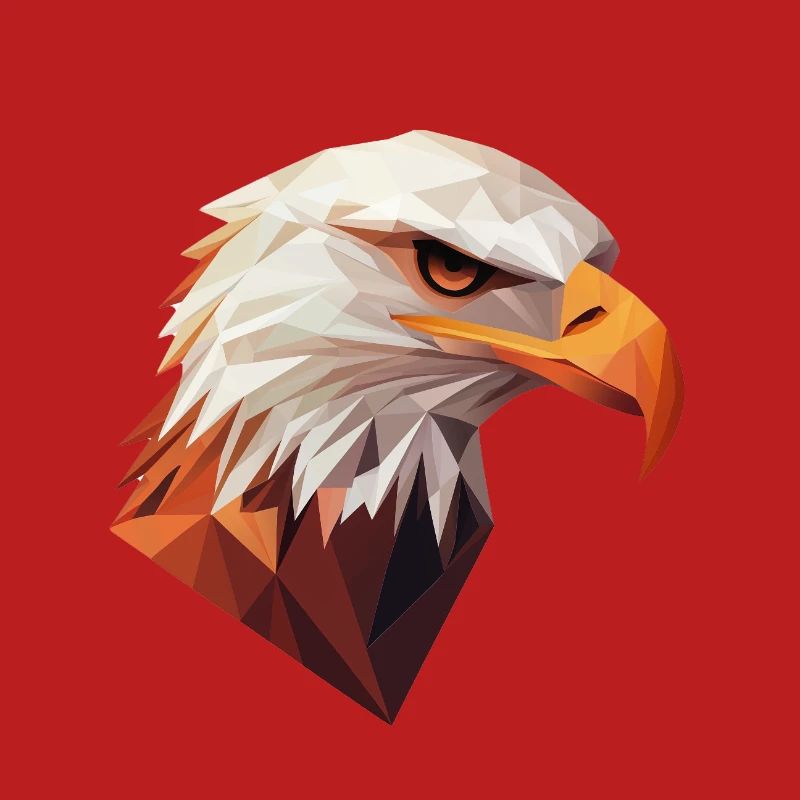 Conception de logo Eagle Head Low Poly Art