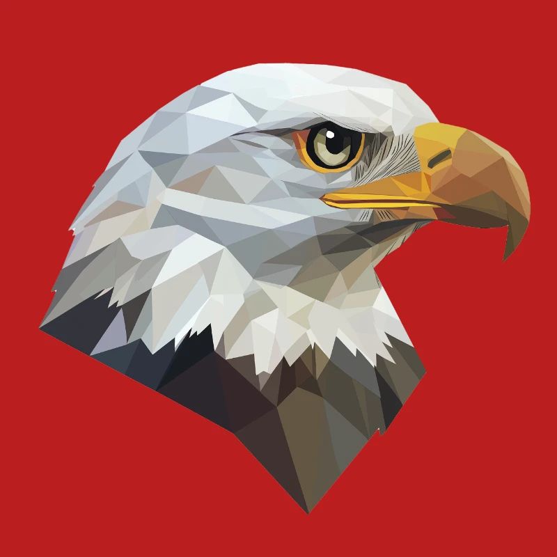 Eagle Head Low Poly Art Logo Design