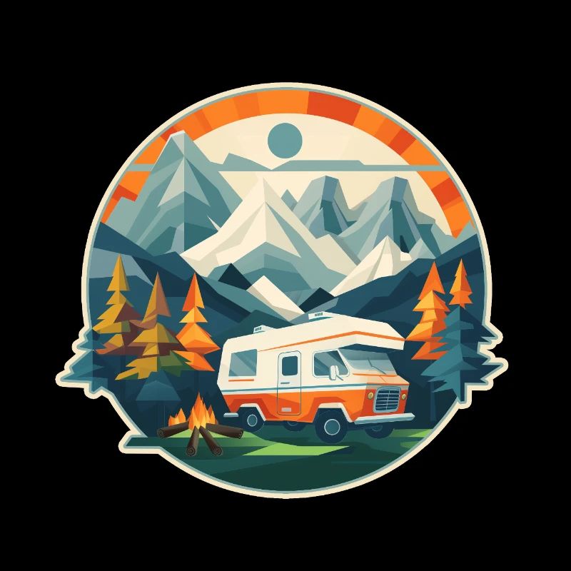 Low Poly Camping Adventure – Look rétro d’été