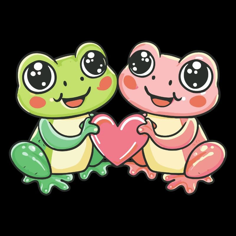 Grenouille Couple Amour Saint Valentin
