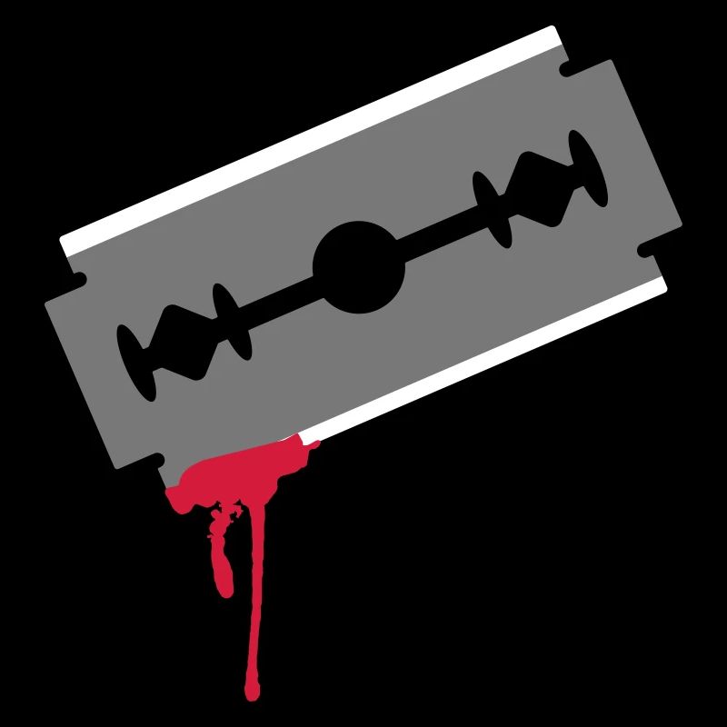 Razor blade blood cut wound scar 3c