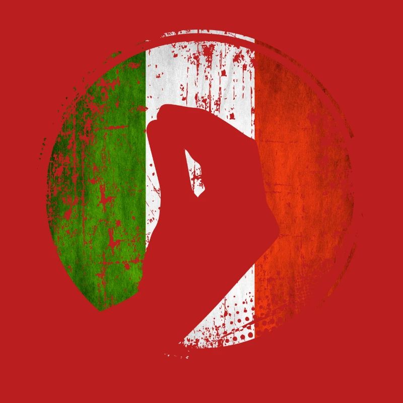 Drapeau italien avec un geste typique de la main