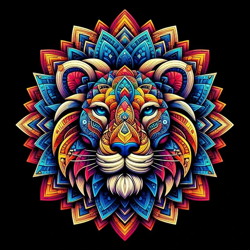 Löwe mit Mandalas verziert