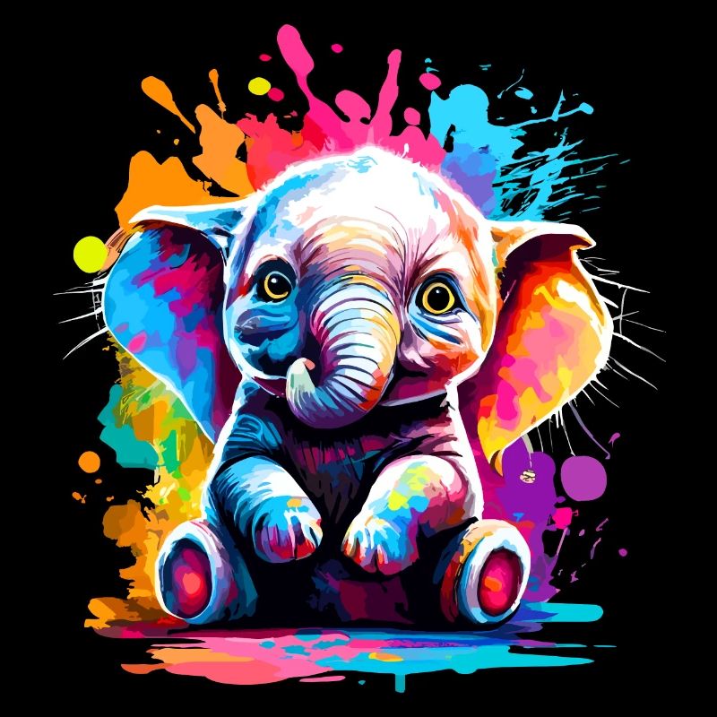 Elefant Farbenfroh - Baby Elefant Farbenfreudig
