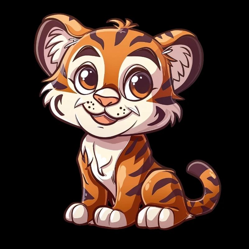 Chiot tigre mignon avec de grands yeux