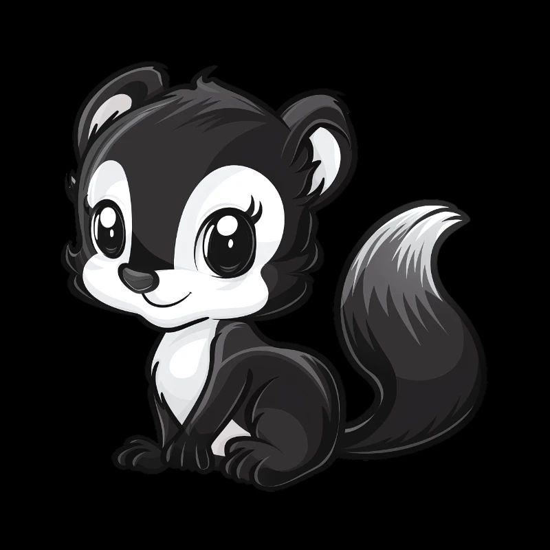 Skunk mignonne avec de grands yeux