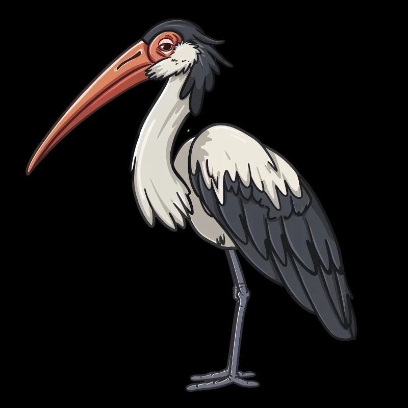 Drôle de cigogne à l’aquarelle