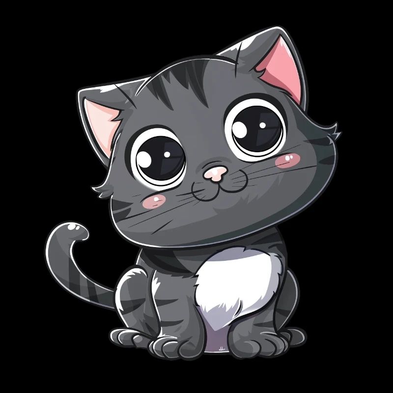 Chaton Gris Mignon Grands Yeux