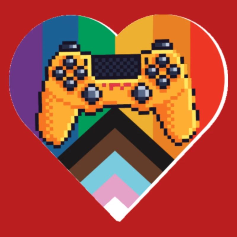 Pixel-Controller Herz im Regenbogen