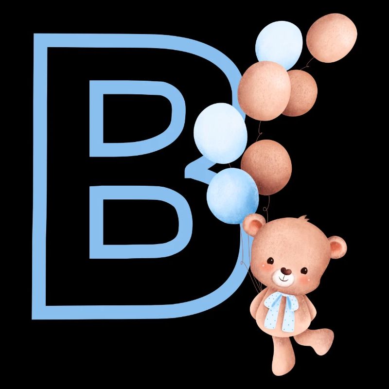 Lettre b bleue ours