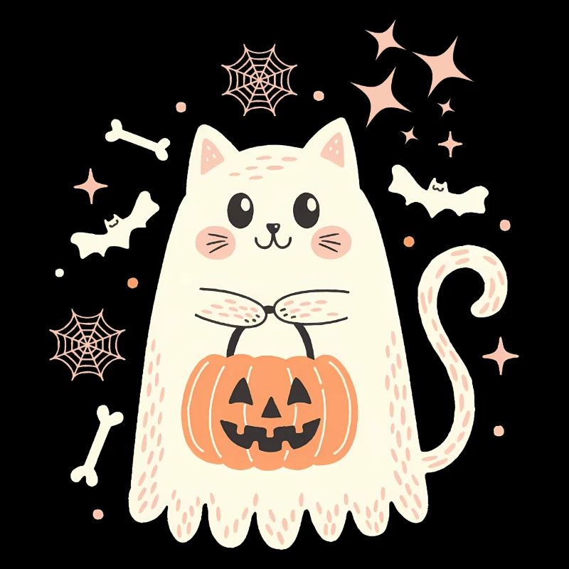 Chat fantôme d’Halloween