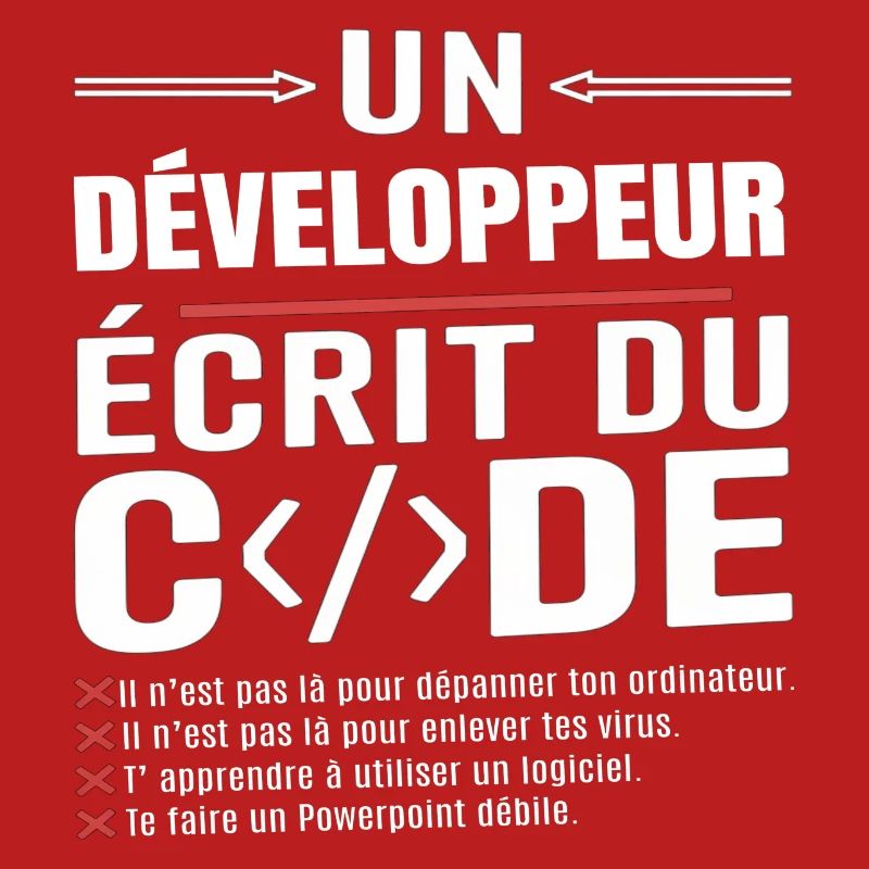 Un développeur écrit du code humour programmation