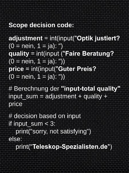 Astronomie Scope Decision Code Teleskop