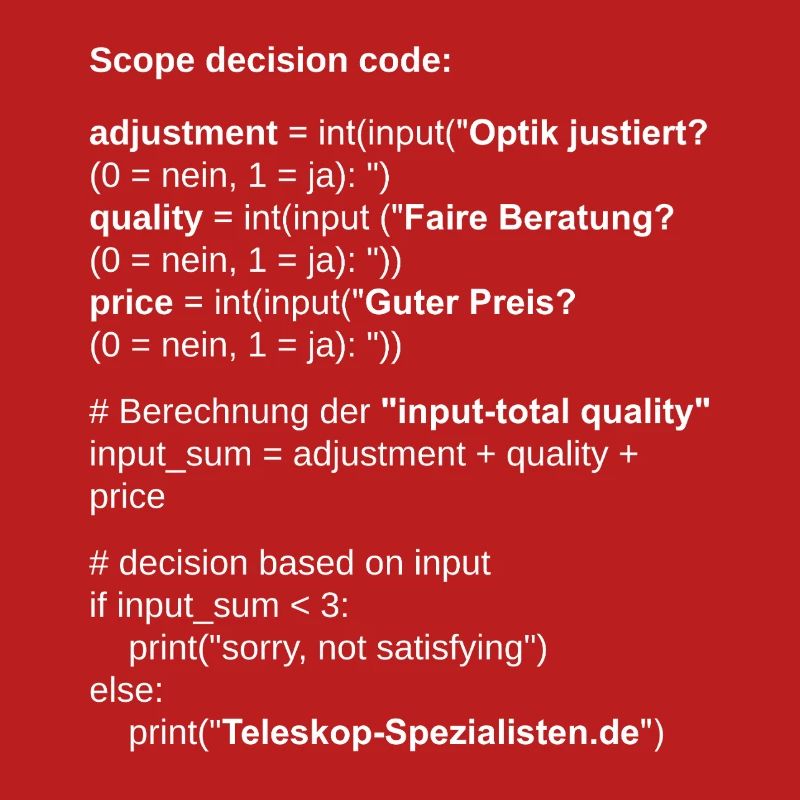 Astronomie Scope Decision Code Teleskop