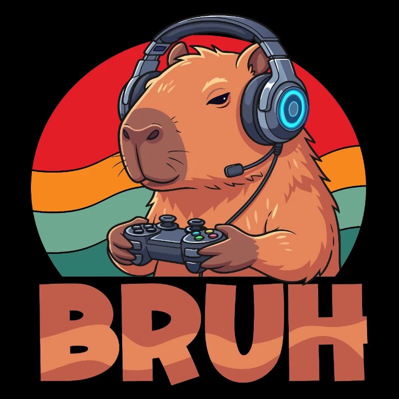 Retro Bruh Gaming Capybara Capybaras Niedlich