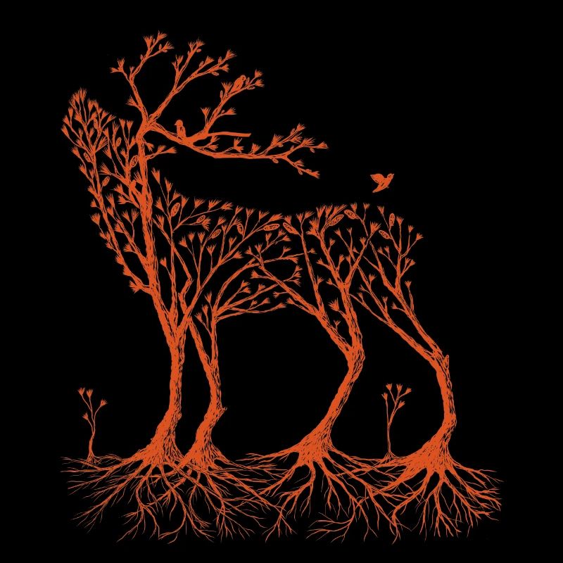 Forest deer in orange